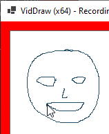 Screenshot of a corner of the VidDraw window while recording, showing the red border